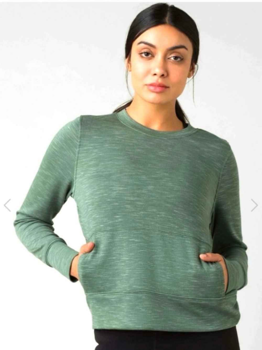 Prana Sunrise Sweatshirt in Medium Green Small EUC